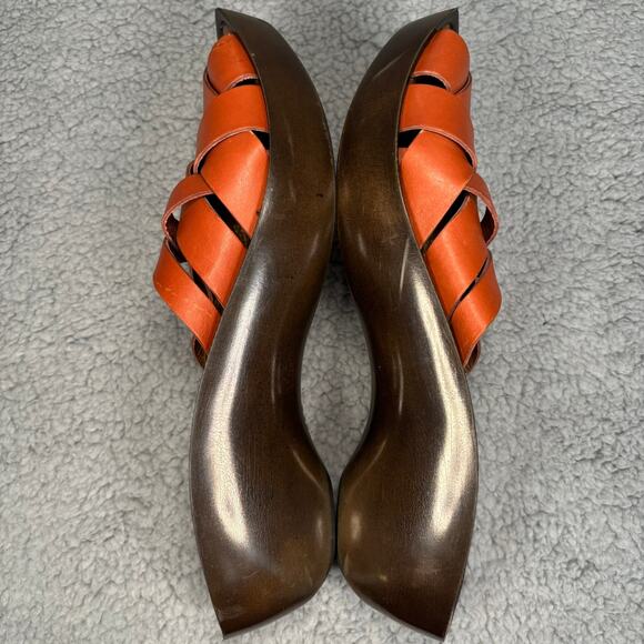 ROBERT CLERGERIE Mule 6.5 Platform Sandal Artsy Boho Asian Pointed Toe Woven - Picture 7 of 13